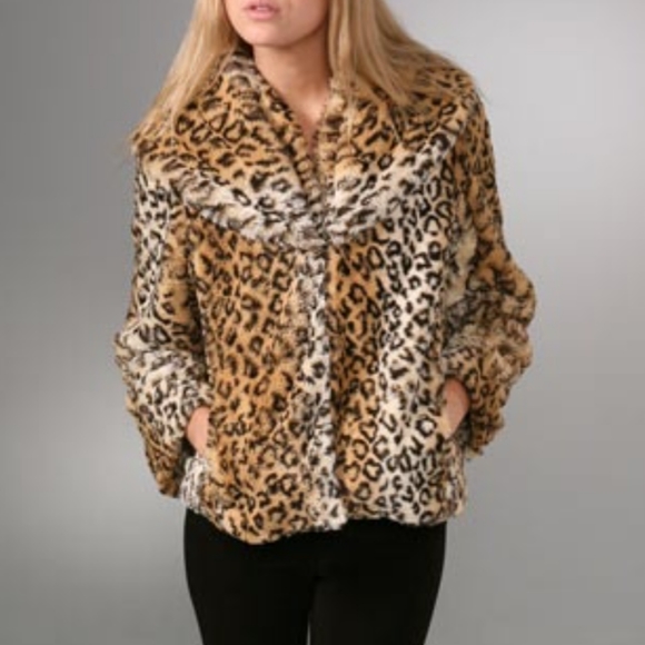 Alice + Olivia Shawl Collar Faux Fur Jacket - Picture 1 of 5